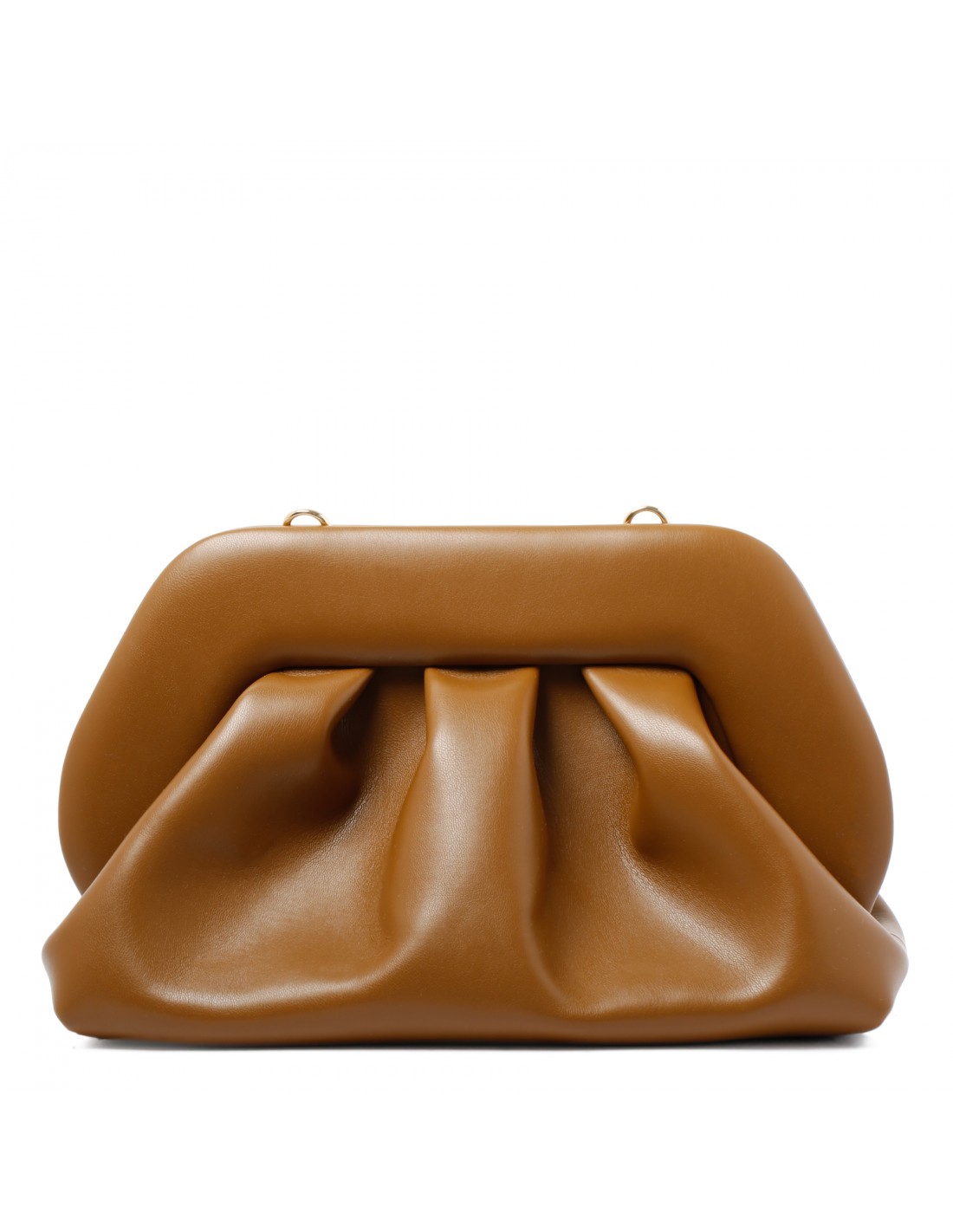 Tia caramel vegan fabric clutch bag