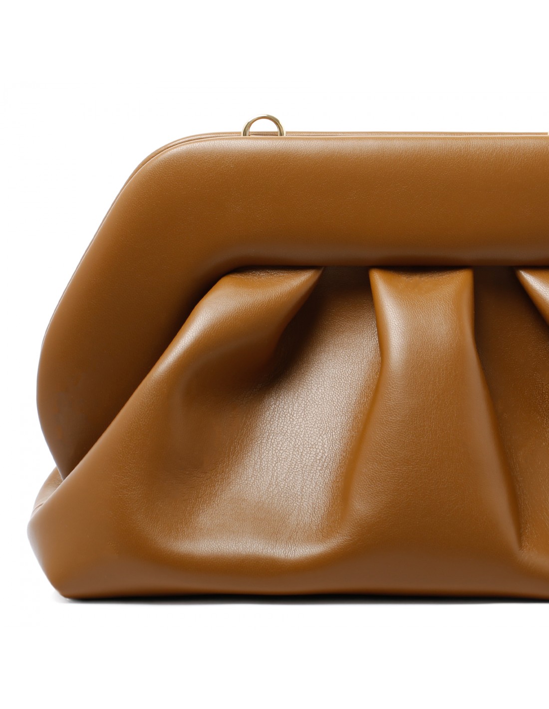 Tia caramel vegan fabric clutch bag