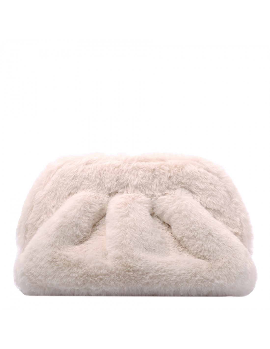 Tia ivory faux fur clutch bag