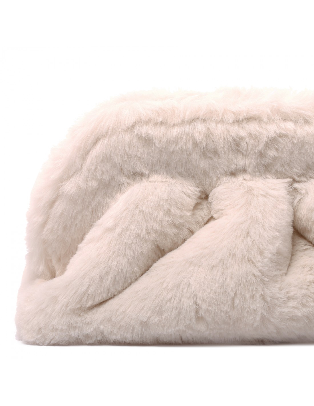 Tia ivory faux fur clutch bag