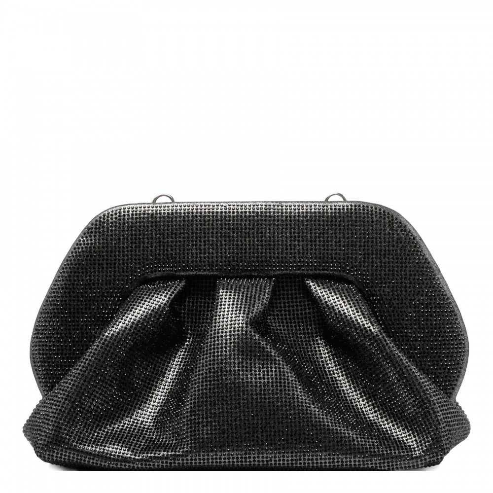 Tia black strass clutch bag