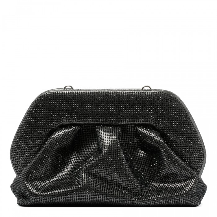 Tia black strass clutch bag