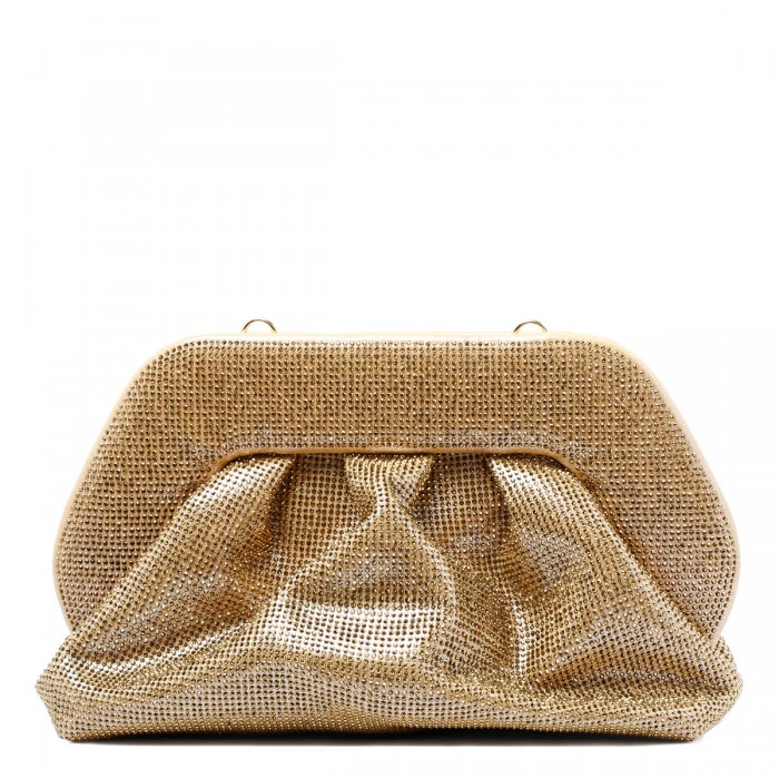 Tia gold strass clutch bag