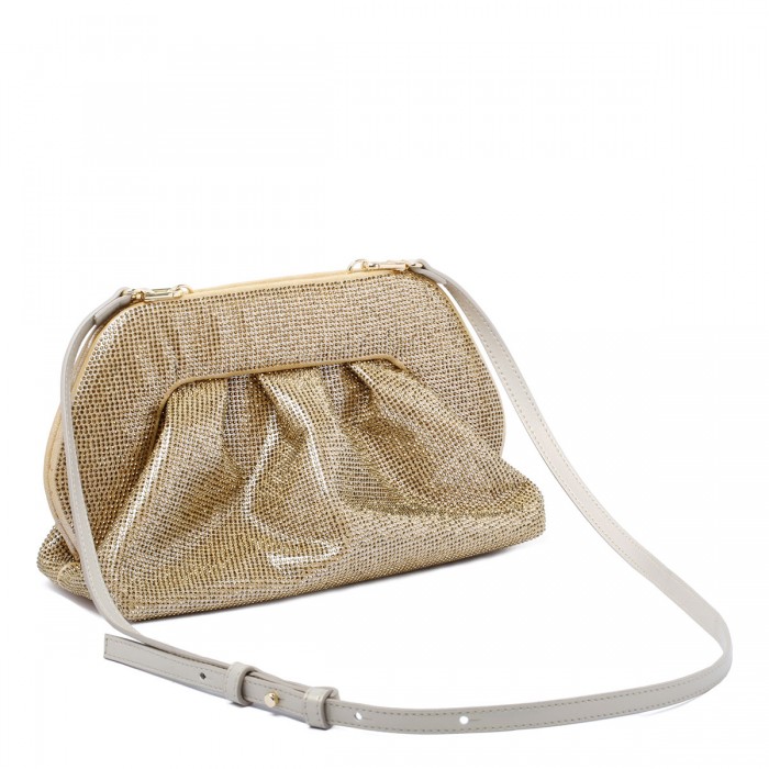 Tia gold strass clutch bag