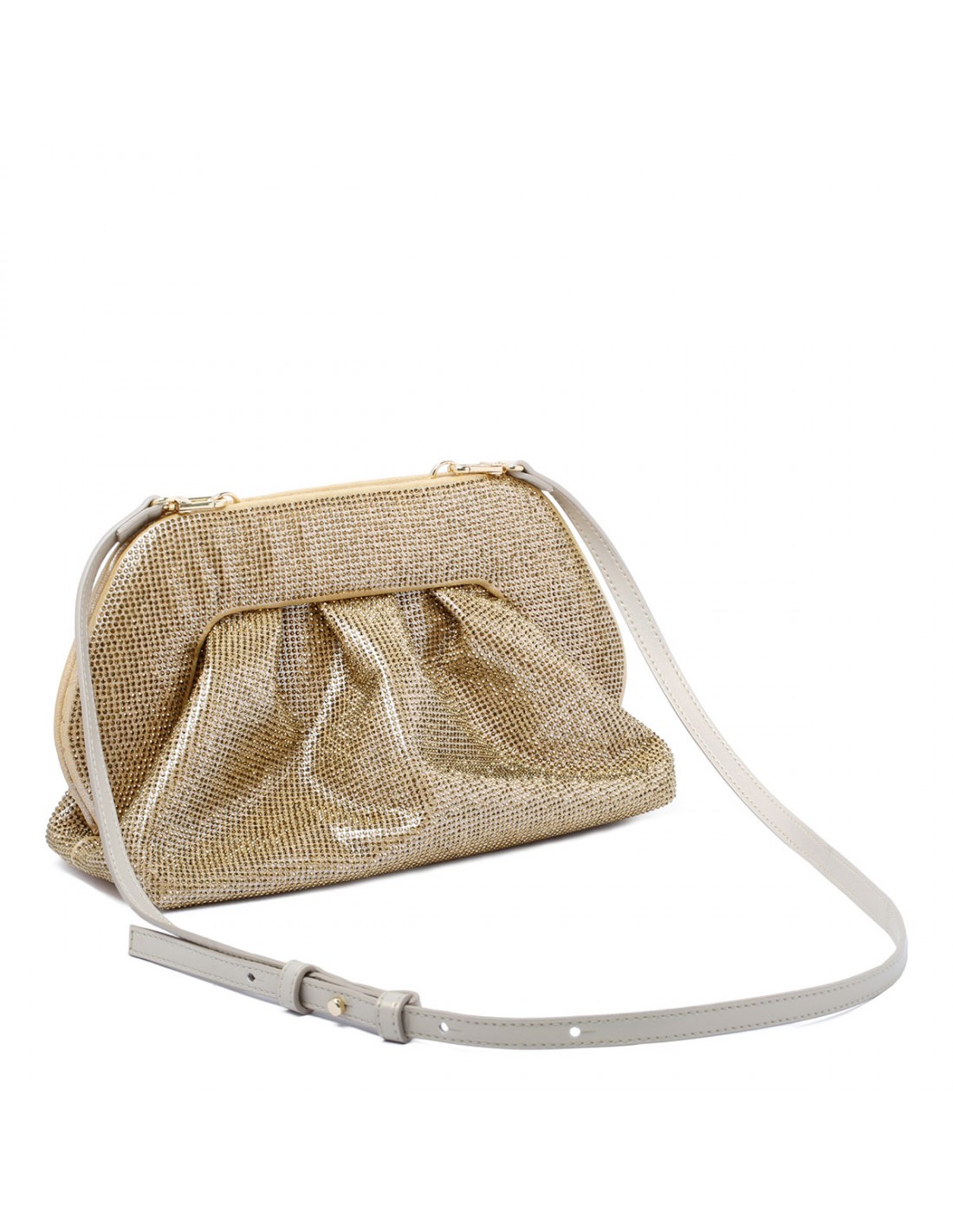 Tia gold strass clutch bag