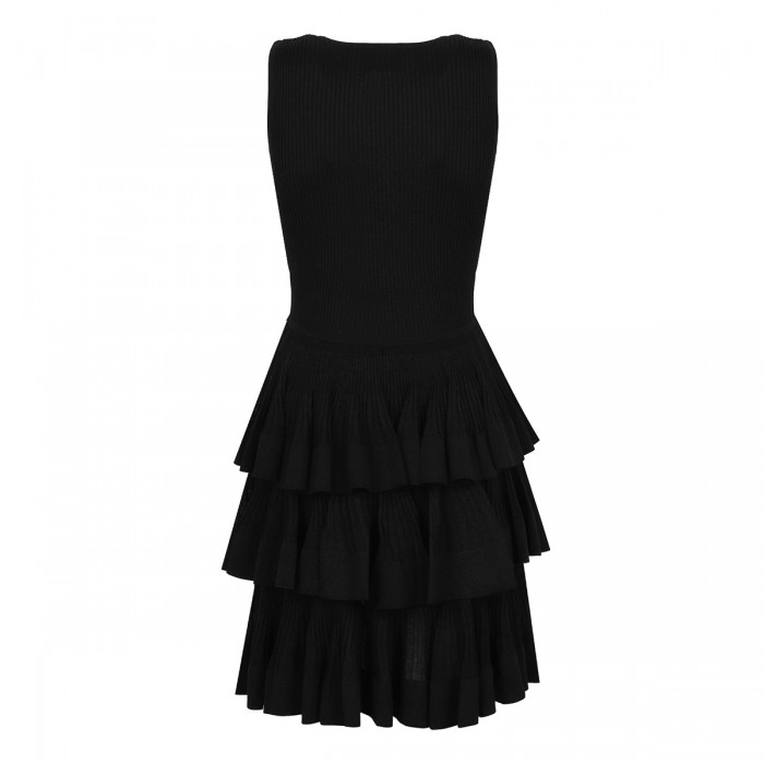 Illustration ruffled mini dress