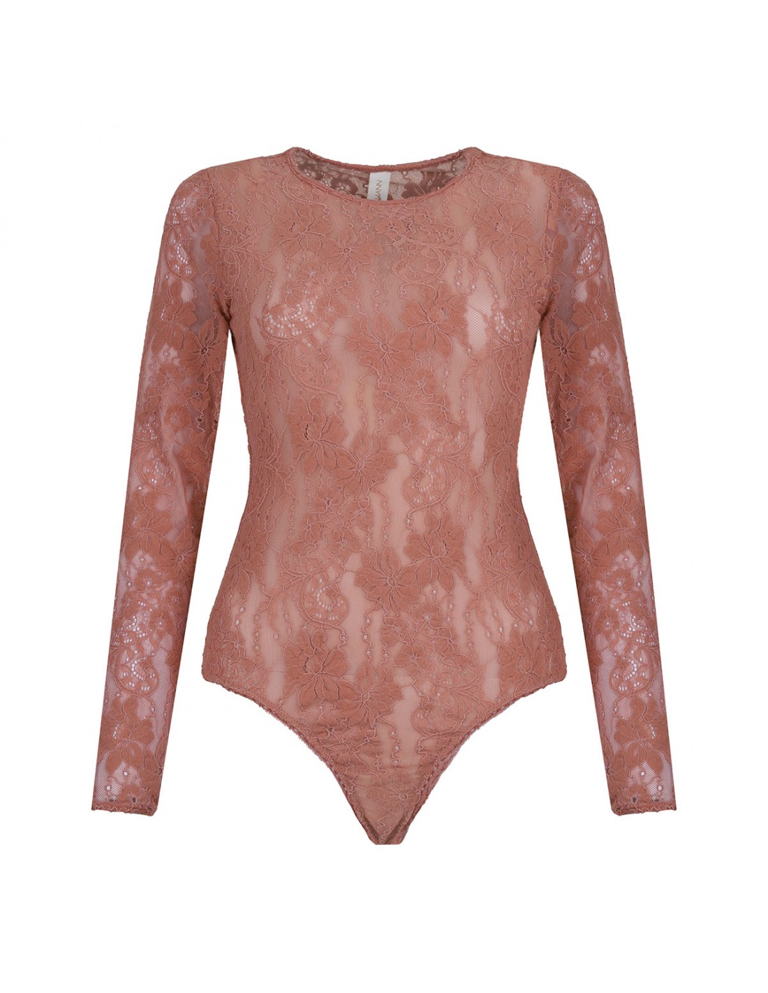 Blush hue lace bodysuit