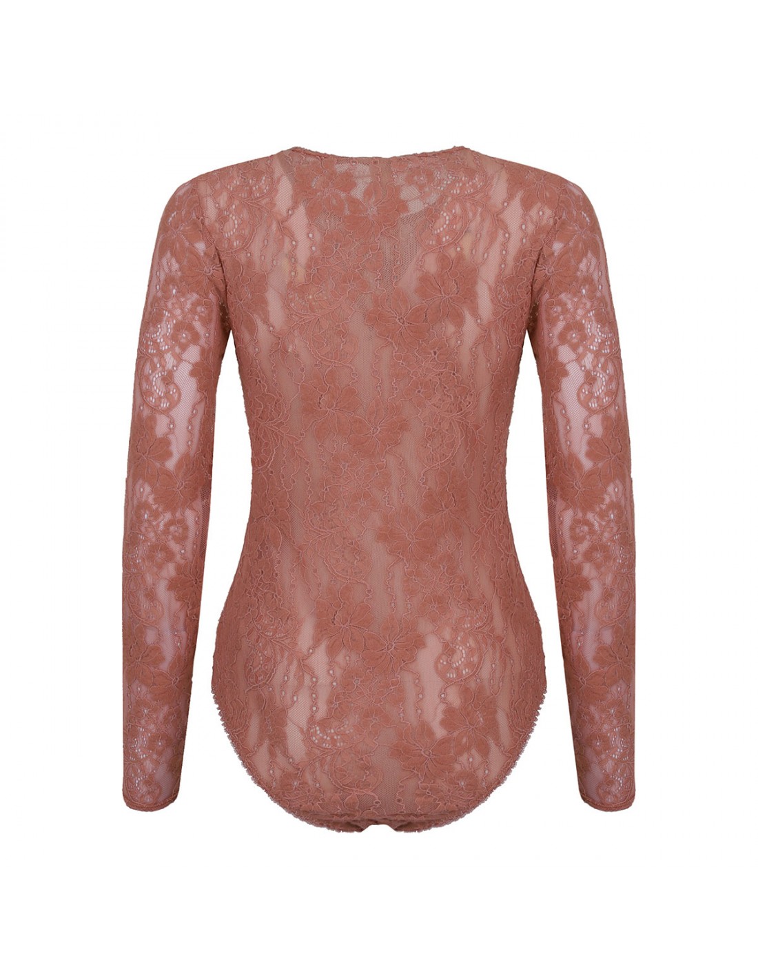 Blush hue lace bodysuit