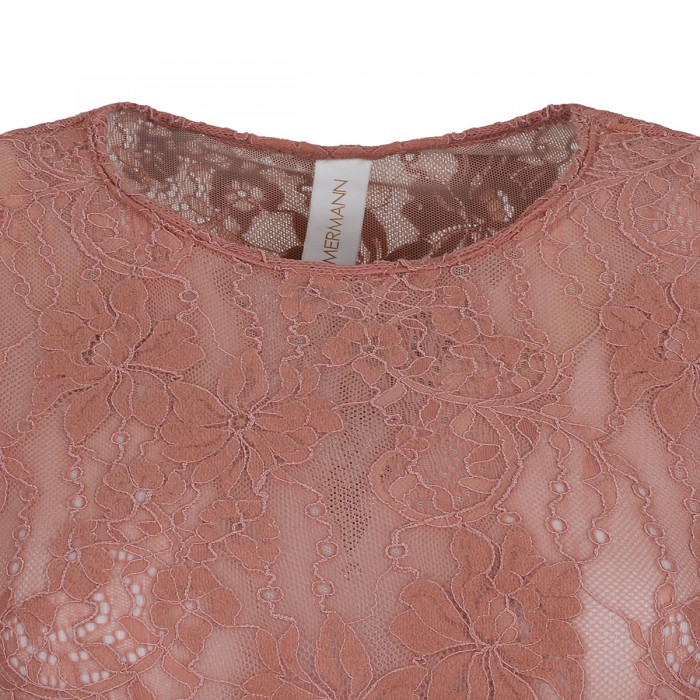 Blush hue lace bodysuit