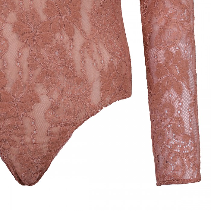 Blush hue lace bodysuit