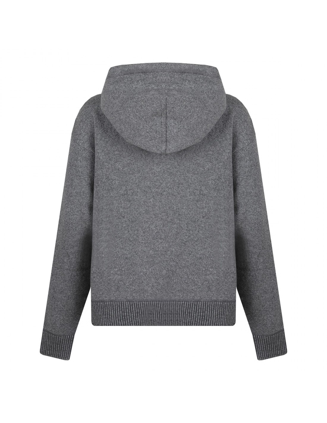 Gray cashmere and wool blend hoodie