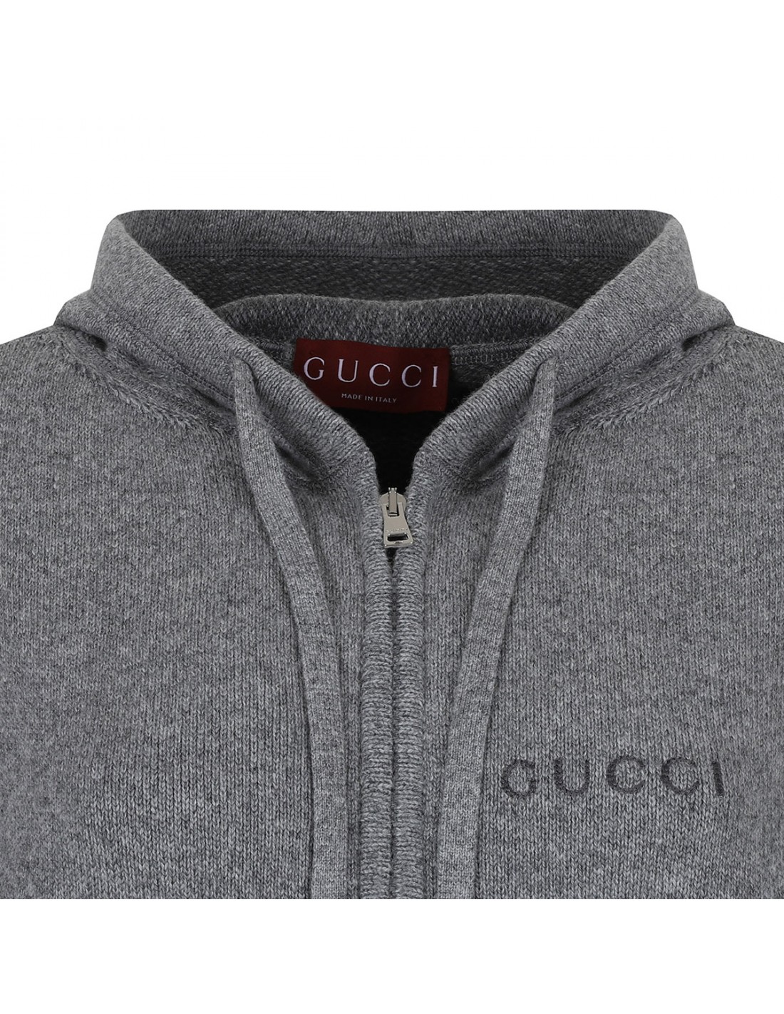 Gray cashmere and wool blend hoodie