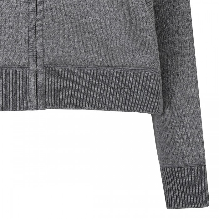 Gray cashmere and wool blend hoodie