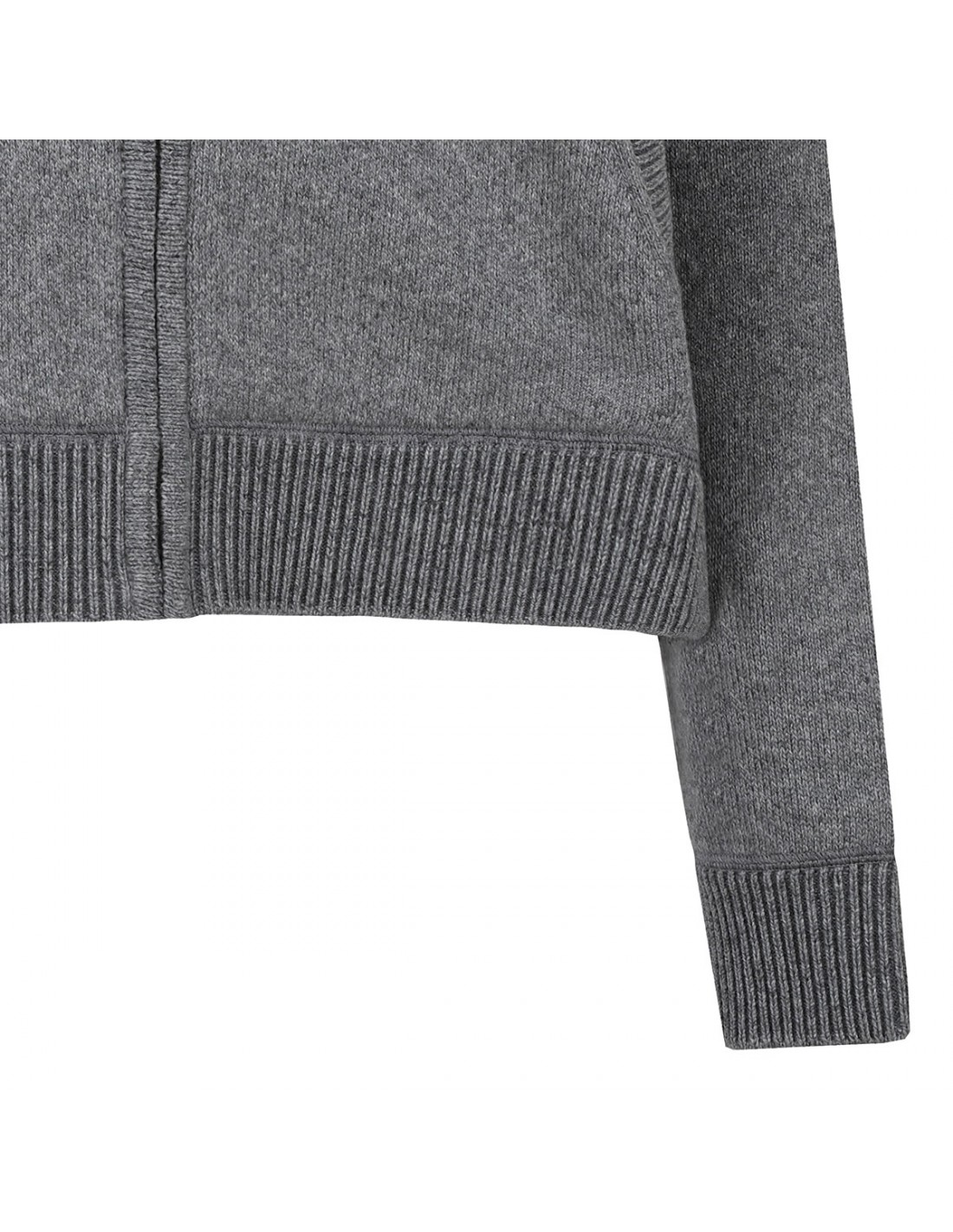 Gray cashmere and wool blend hoodie