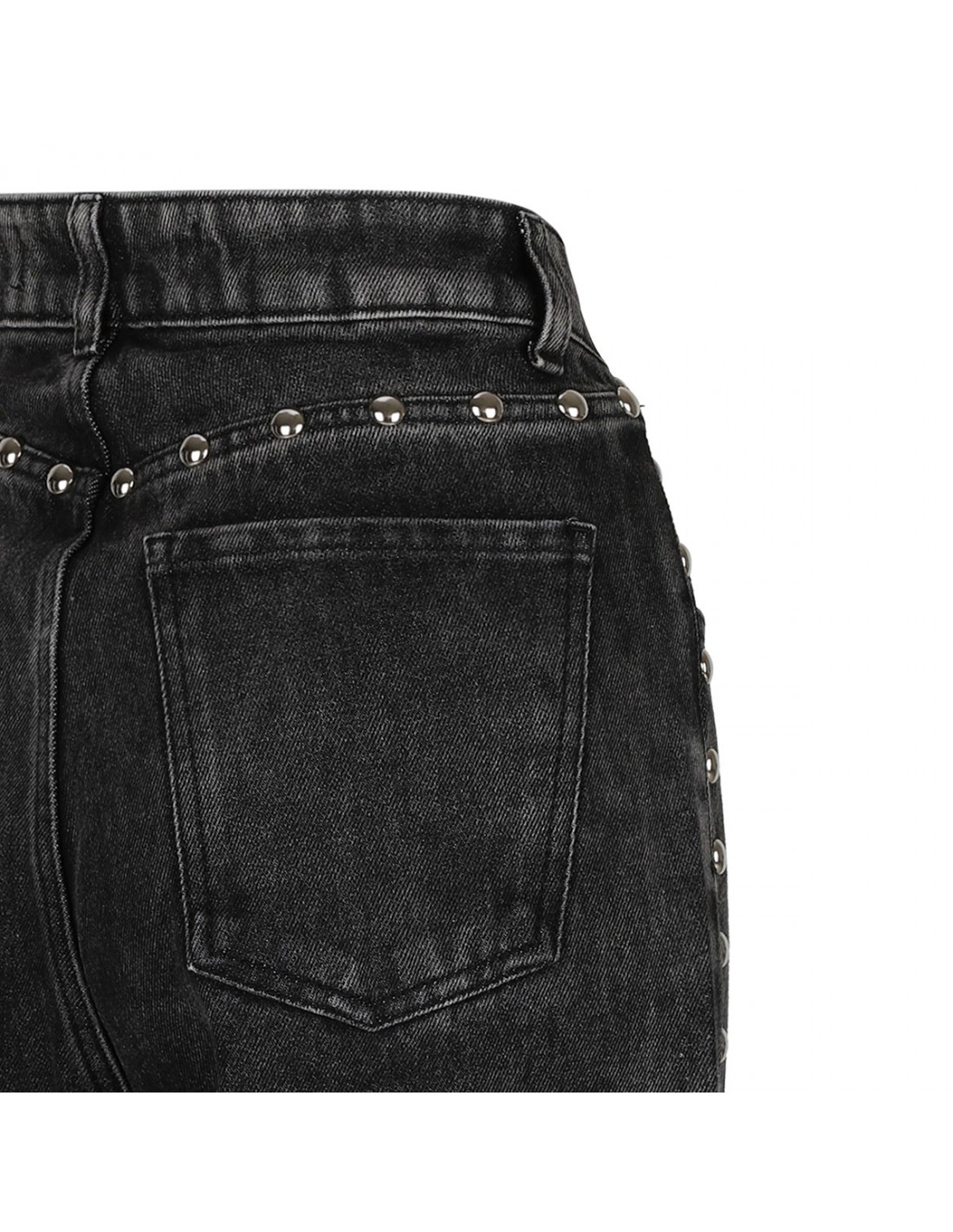 Studded dark gray denim jeans