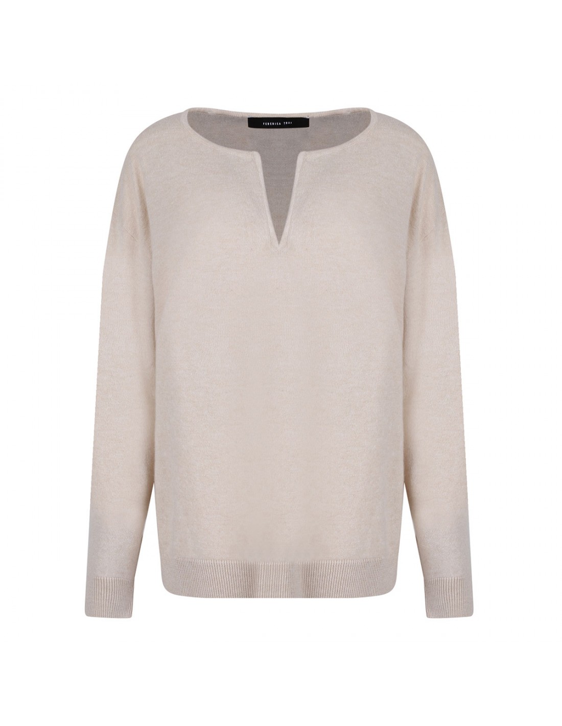 Butter-hue wool blend sweater