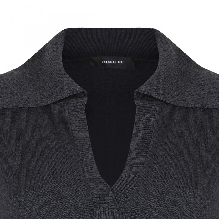 Cashmere blend polo-sweater