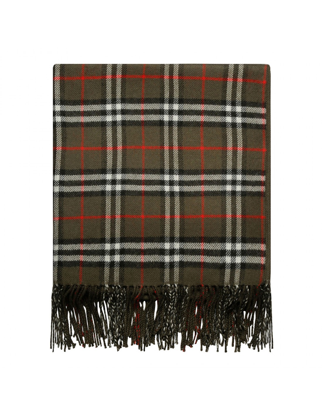 Check merino wool scarf