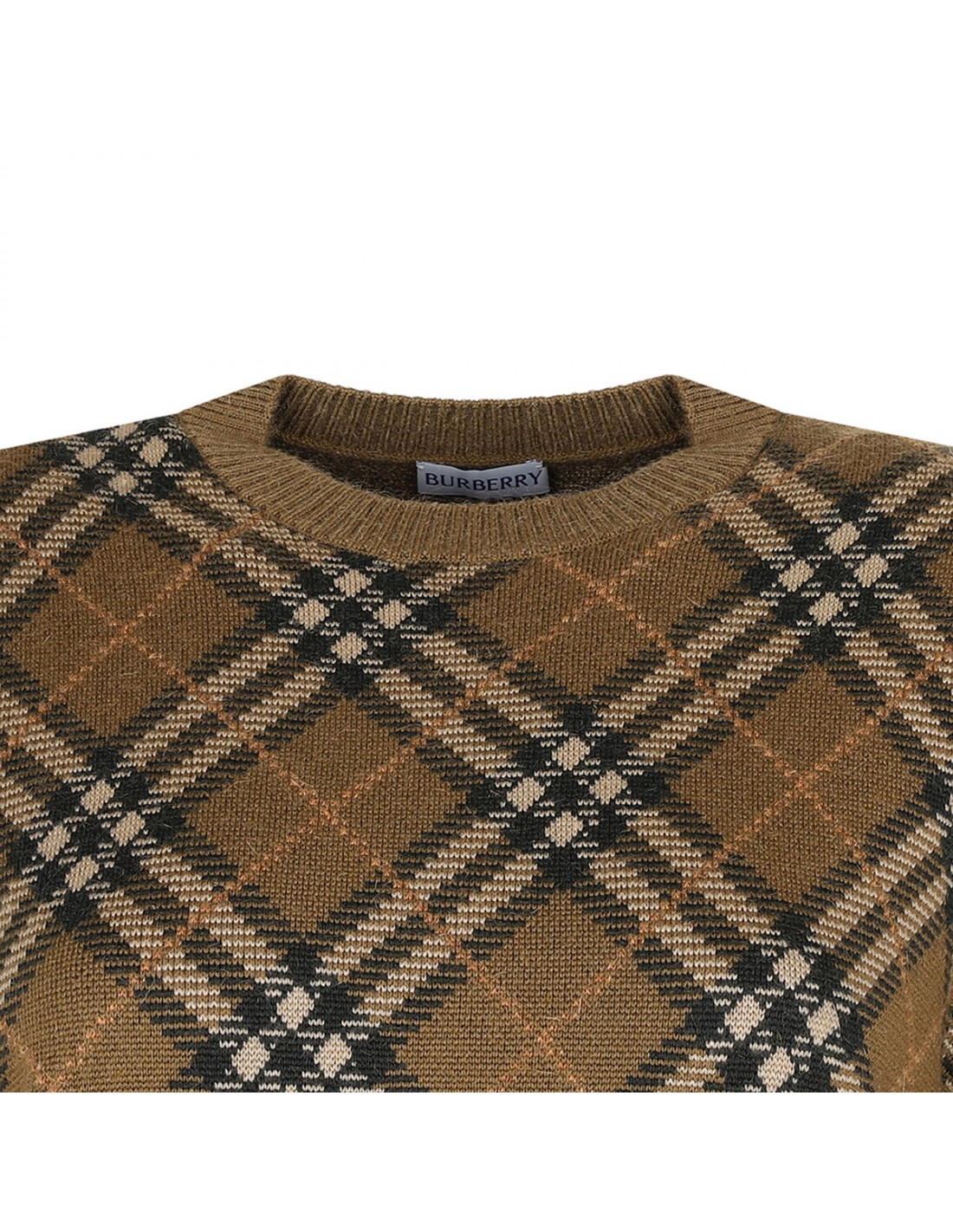 Check wool-mohair blend sweater