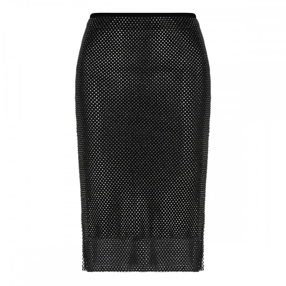 Rhinestone mesh skirt