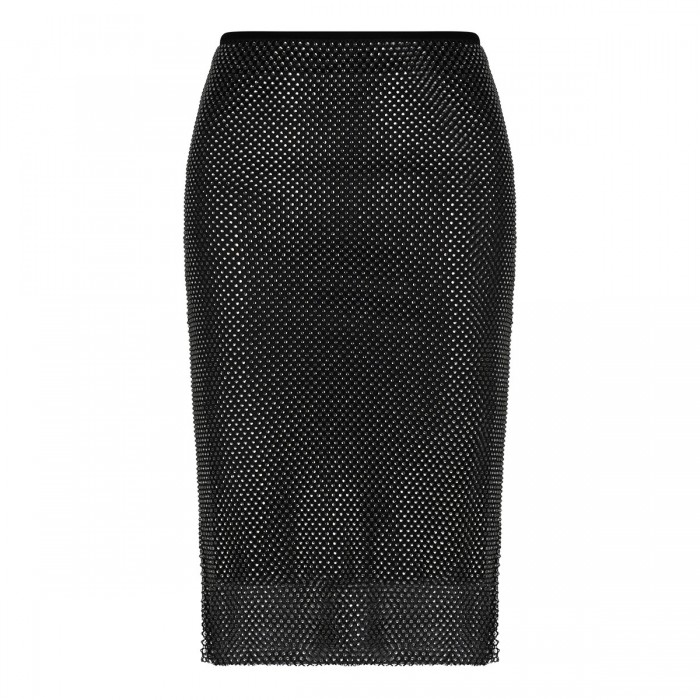 Rhinestone mesh skirt