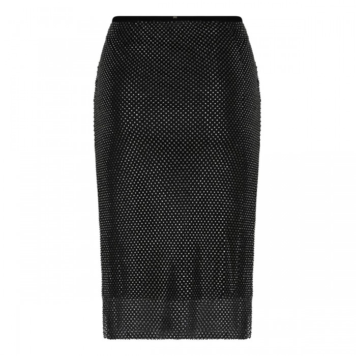 Rhinestone mesh skirt