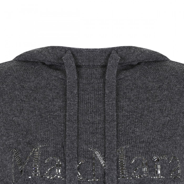 Wool and cashmere knit hoodie