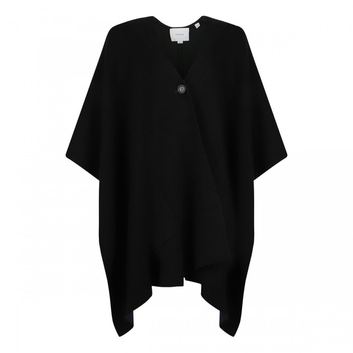 Wool reversible double face knit cape