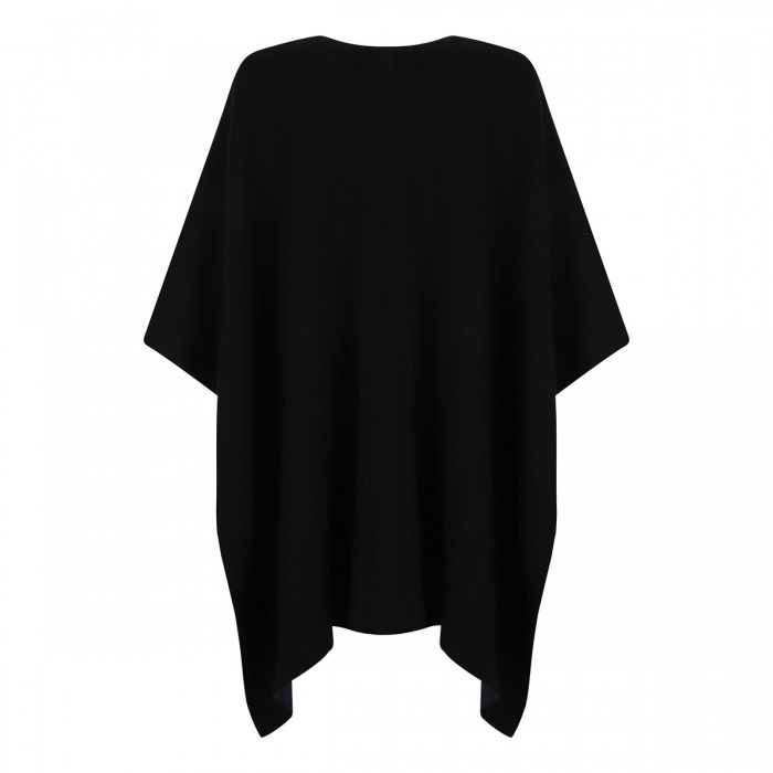 Wool reversible double face knit cape