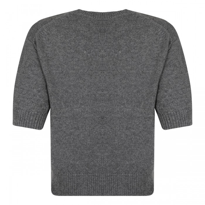 Charcoal hue cashmere cropped Tee