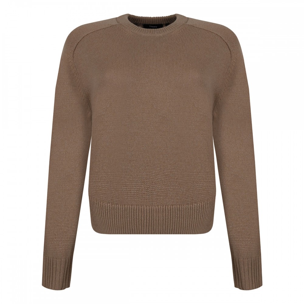 Camel hue cashmere cropped sweater