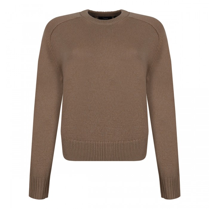 Camel hue cashmere cropped sweater