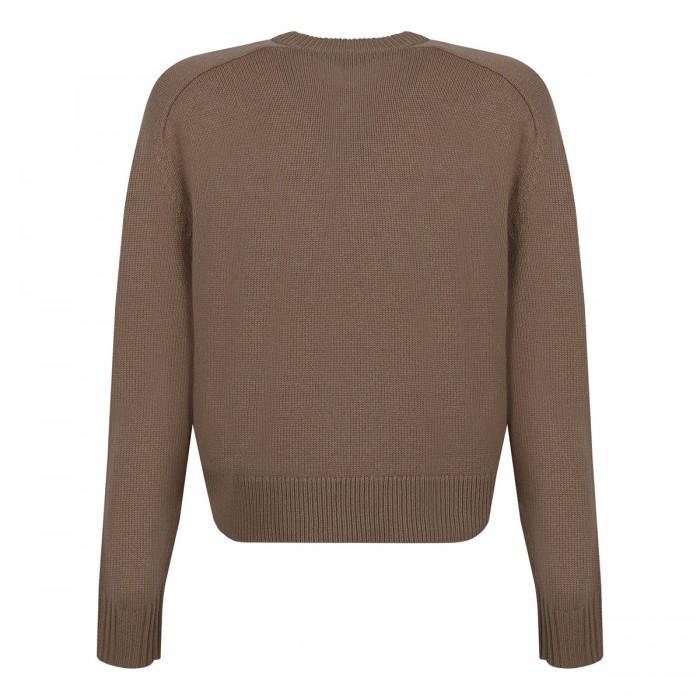 Camel hue cashmere cropped sweater