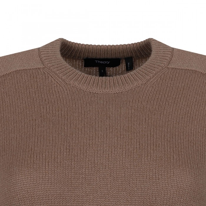 Camel hue cashmere cropped sweater