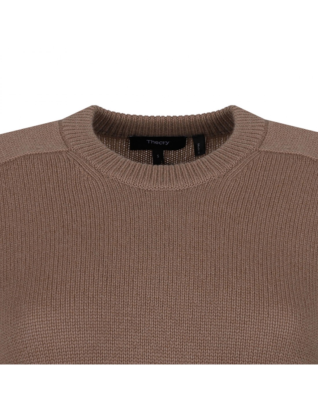 Camel hue cashmere cropped sweater