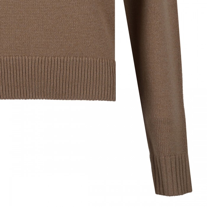 Camel hue cashmere cropped sweater