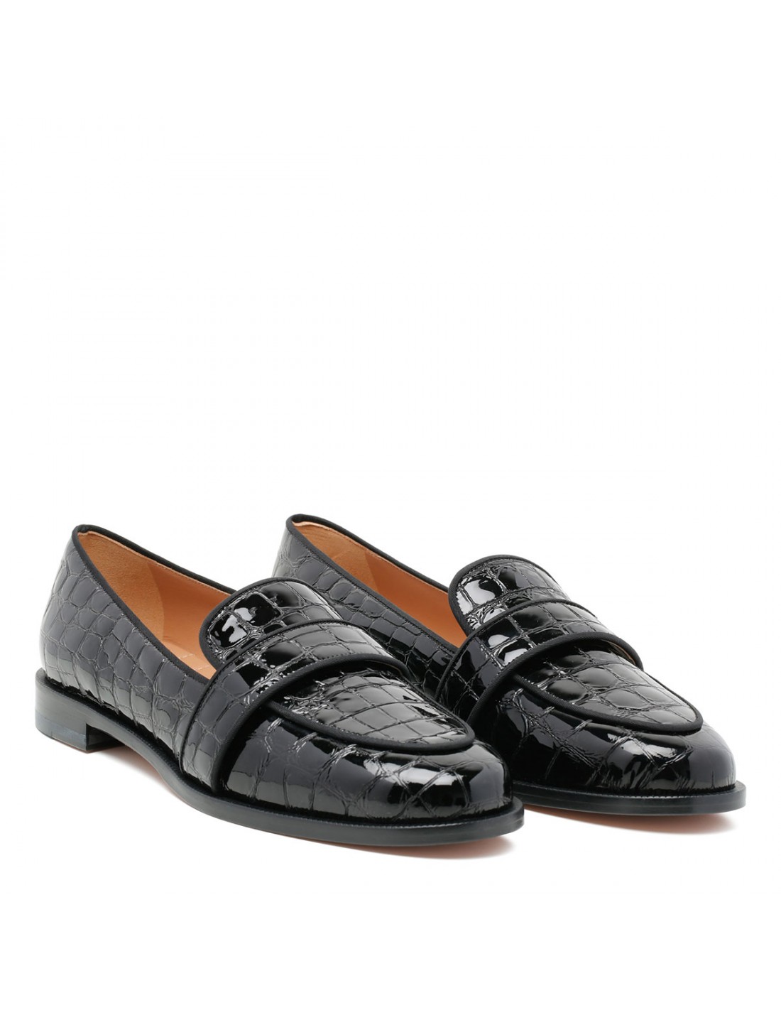 Martin croc-embossed leather mocassins