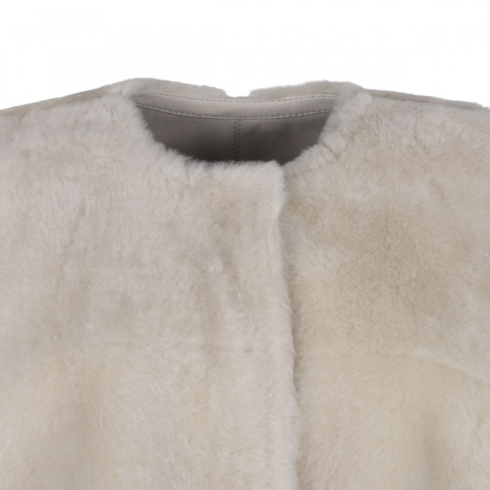 Lacon shearling reversible cardigan coat