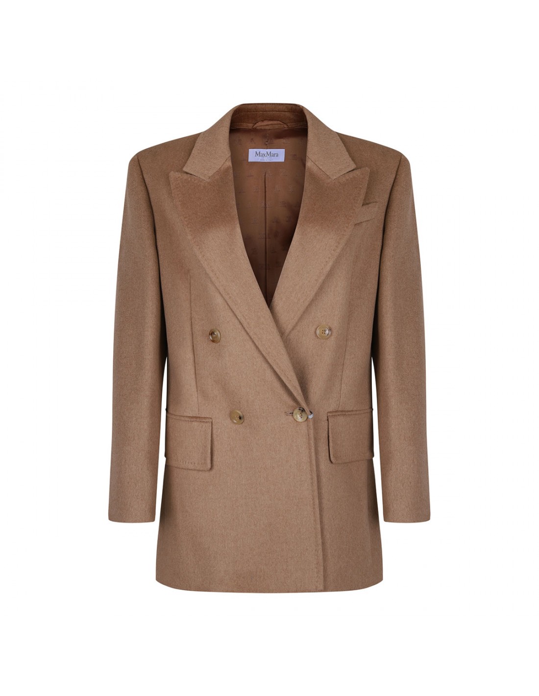 Camel double-breasted blazer