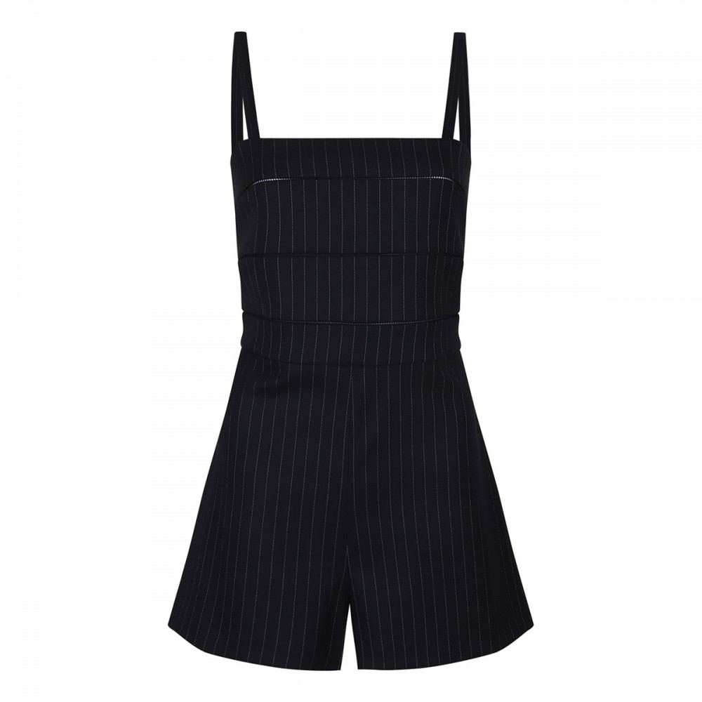 Anfora pinstripe wool playsuit