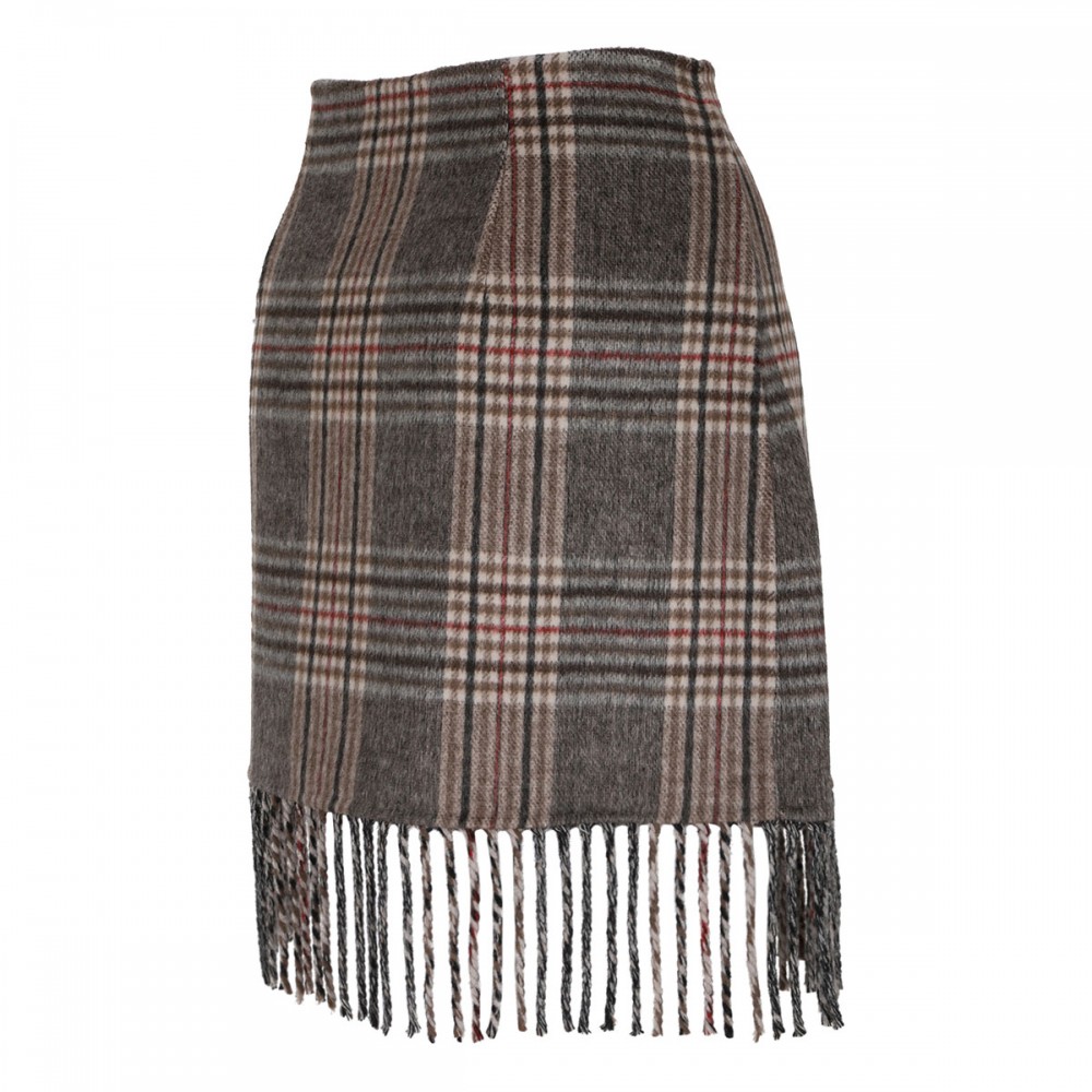 Fringed check skirt | Le Noir - Unconventional Luxury