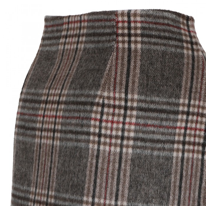 Fringed check skirt