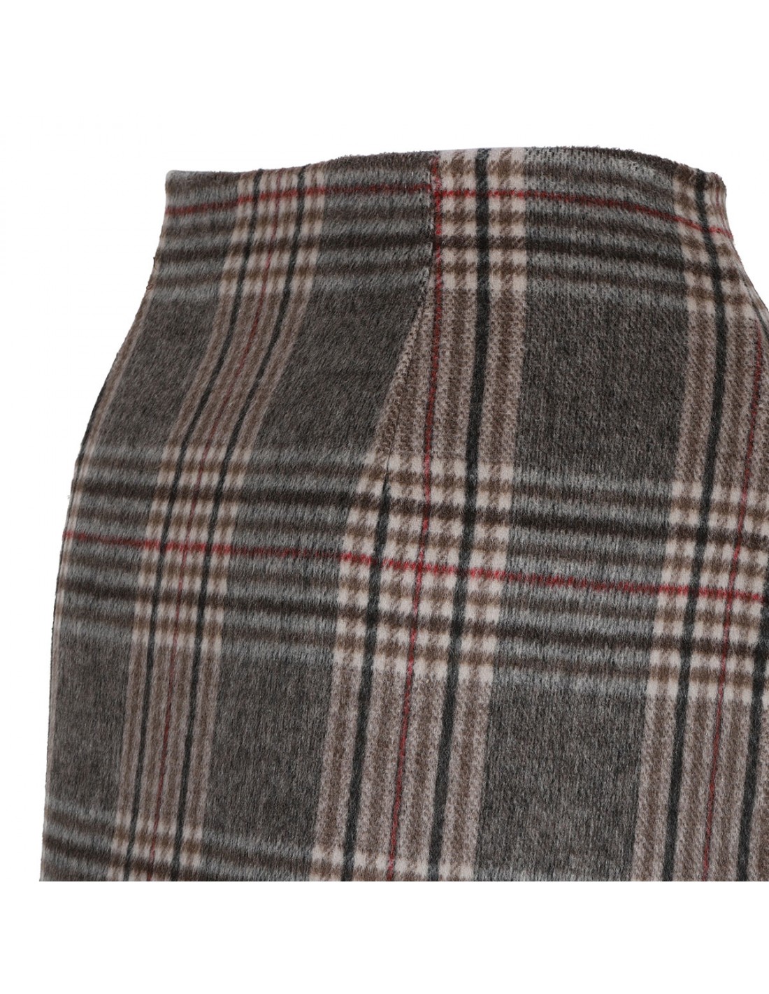 Fringed check skirt