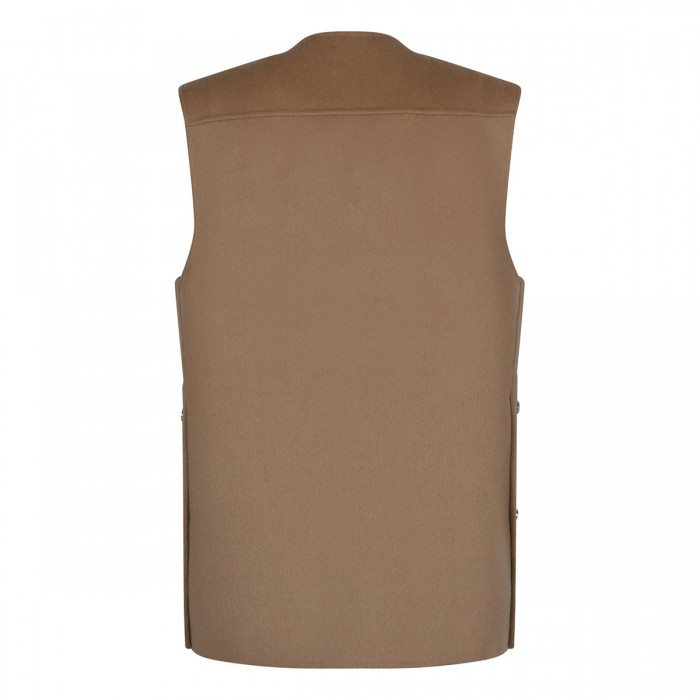 Beige multipockets vest