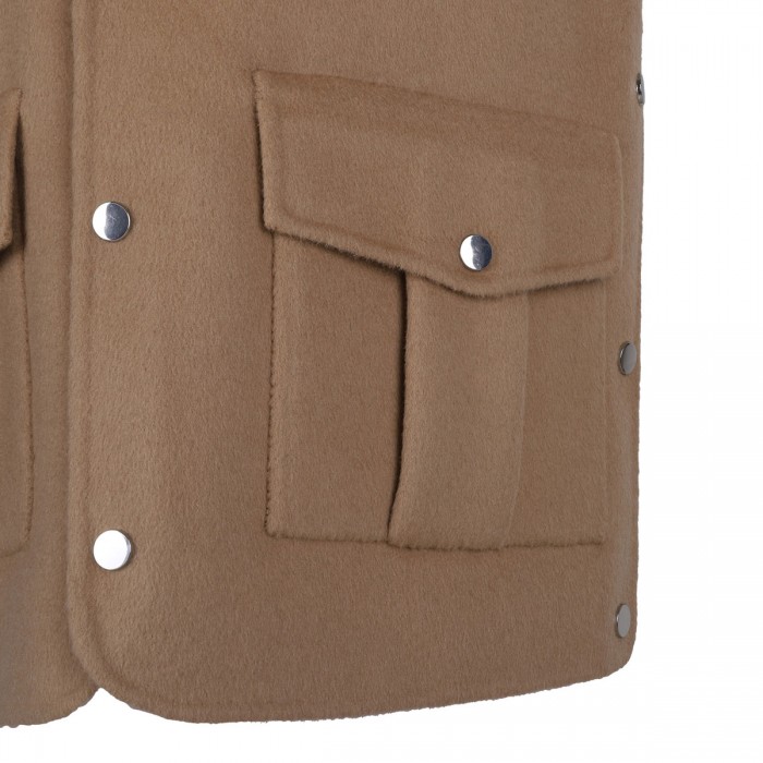 Beige multipockets vest