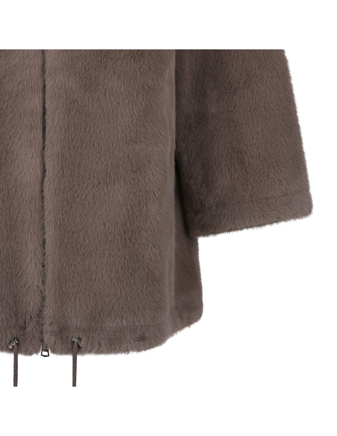 Taupe faux fur parka