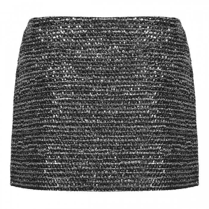 Striped tweed lamé skirt