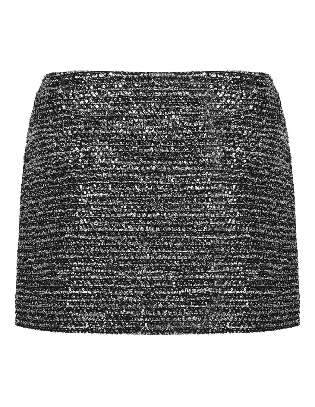 Striped tweed lamé skirt