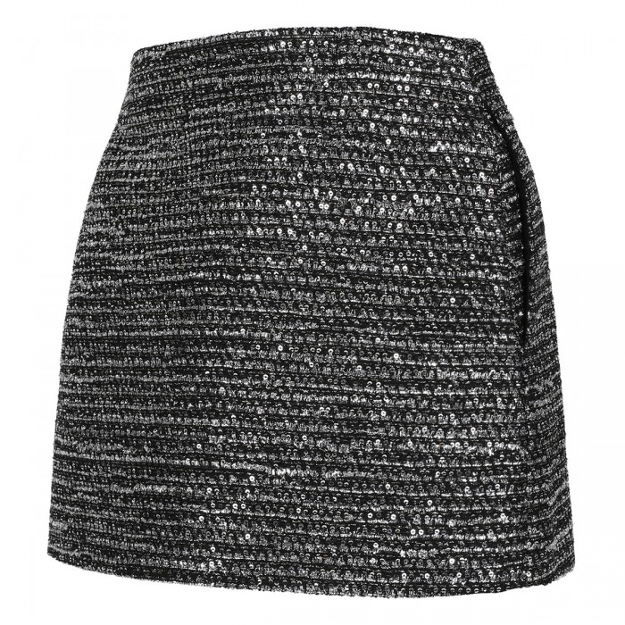 Striped tweed lamé skirt