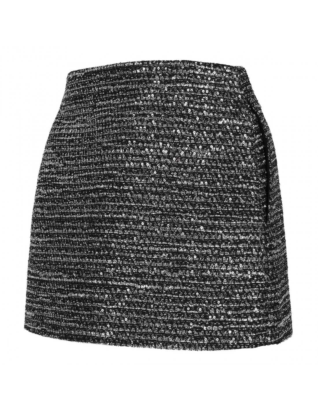 Striped tweed lamé skirt